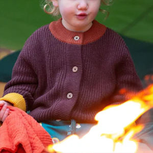 %100 Pamuk Bebek ve Yürümeye Başlayan Çocuklar İçin Kalın, Renkli, Örgü Hırka Süveter, Düğmeli, Bol Kesim, İlkbahar Sonbahar - Product Image 2