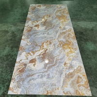 Panneau mural en PVC effet marbre, haute brillance, imperméable, avec revêtement UV, pour décoration murale intérieure, imitation pierre.