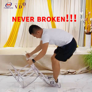 <span class=keywords><strong>Sillas</strong></span> de <span class=keywords><strong>diablo</strong></span> acrílicas decoración de oro rosa silla cinta Acero inoxidable boda - Product Image 5