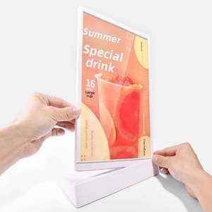 <b>A4</b> LED Clear Sign Holder Clear Tabletop Advertising Light Box Menu Display Stand for Restaurant Bar Store - Product Image 6