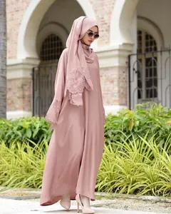 CYM189 Auf Lager Abaya Frauen Muslim Kleid Passend Hijab Arabische Robe Langarm Lose Muster Dubai Kleider
