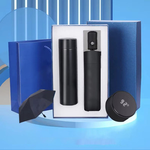 Custom Enterprise Anniversary Business <strong>Gift</strong> Thermal Insulated Cup Water Bottle Folding Rain <strong>Umbrella</strong> <strong>Gift</strong> <strong>Set</strong> with Logo Print - Product Image 1