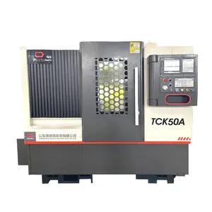 Torno CNC TCK50A para metal com alimentador de barra, torno de alto nível de segurança e baixo ruído