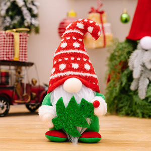 Adornos <span class=keywords><strong>de</strong></span> sombrero <span class=keywords><strong>de</strong></span> punto curvo, decoraciones navideñas con Cactus Goblin Gnome, muñecas sin rostro, decoraciones para árboles <span class=keywords><strong>de</strong></span> Navidad para el hogar - Product Image 6