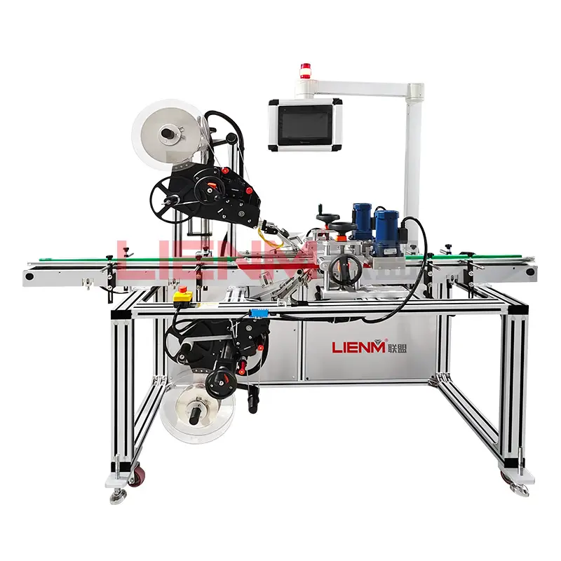 LIENM Automatic Sleeve Label Applicator Machine Paint Can Wrap Flat Round Bottle Labeling Machine for Plastic Bottles Customized