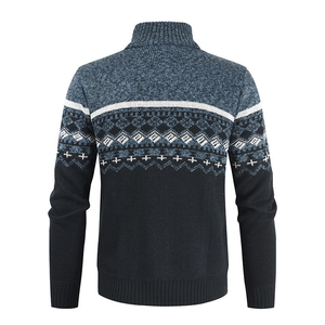 Cardigan en cachemire tricoté <span class=keywords><strong>d</strong></span>'<span class=keywords><strong>hiver</strong></span> sur mesure avec logo personnalisé 2026, veste zippée ajustée pour <span class=keywords><strong>homme</strong></span>, col montant, pull tricoté - Product Image 4