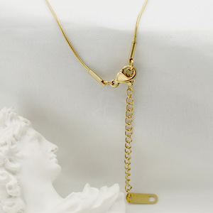 Geometric Twisted Pendant Necklace Stainless Steel Rose Gold Minimalist Design Women's Fashion Jewelry - Product Image 4