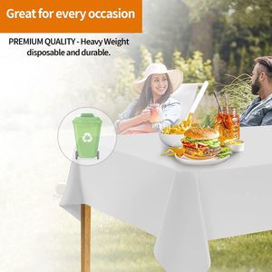 Disposable <b>Plastic</b> Rectangular <b>Tablecloth</b> Thanksgiving Mother's Day Big Size Solid Color PE Waterproof Party Supplies Outdoor - Product Image 5