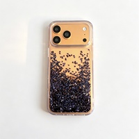 Coque de téléphone liquide diamant noir pour iPhone 17 18 Pro Max