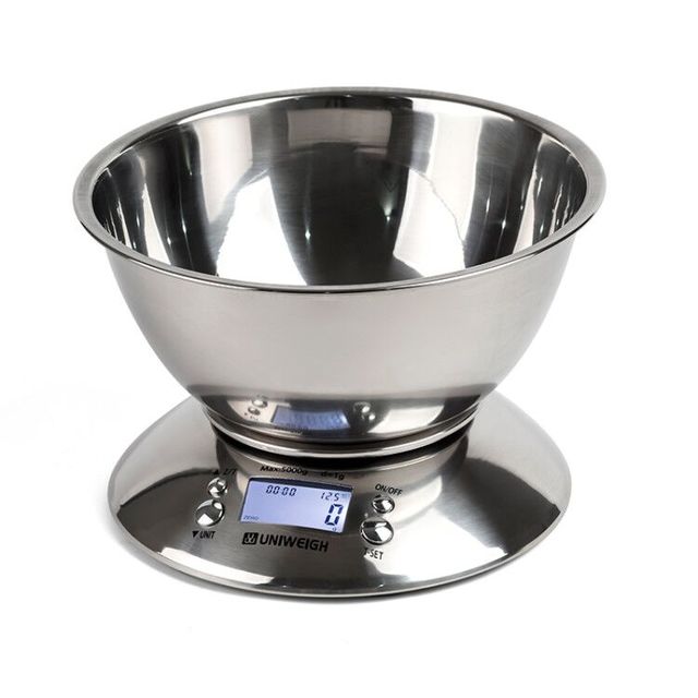 Digital Kitchen Scale 5kg/1g Food Scale Stainless Steel Electronic Balance Measuring Grams Scales With Bowl