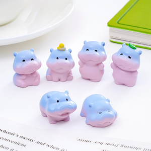 Figura de <span class=keywords><strong>hipopótamo</strong></span> pequeño KI yuewu, lindos accesorios decorativos colgantes para bricolaje, mini adornos para <span class=keywords><strong>el</strong></span> escritorio del coche. - Product Image 1