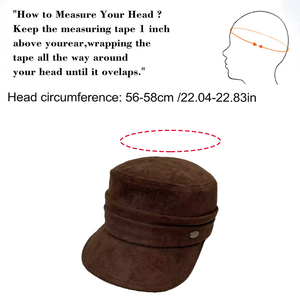 Chapeaux de béret de gavroche pour femmes <span class=keywords><strong>Casquette</strong></span> de gavroche en cuir suédé PU avec bord brodé Chaud Automne <span class=keywords><strong>Hiver</strong></span> Cabbie <span class=keywords><strong>Casquette</strong></span> de <span class=keywords><strong>chimio</strong></span> pour les fêtes - Product Image 2