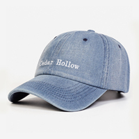 Casquette de baseball en jean délavé vintage non structurée, personnalisable avec étiquette privée, style Dad Hat, à sangle réglable