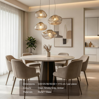 Lustre de table à manger sur mesure, luminaire de plafond, lustre suspendu, salle à manger, verre artistique, lustre de cuisine