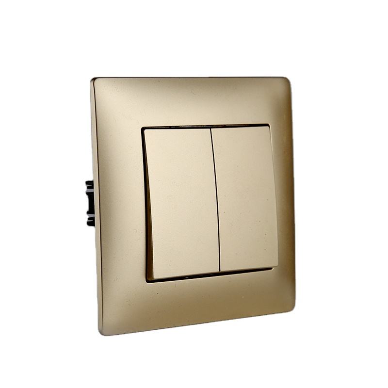 PC Switch Panel 10A 220V Electric 2 Gang 2 Way Home Wall Light Switch European Standard