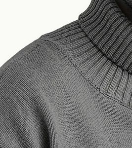 Nouvelle mode d'hiver pour hommes pull-over tricoté personnalisé à manches longues pull-over à revers de couleur unie vente en gros - Product Image 4