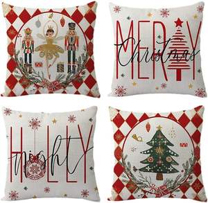 Housse de coussin 2026 à prix réduit, 100 % polyester, 45x45 cm, pour Noël - Product Image 3