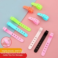 Organisateur de câbles portable et réutilisable en silicone, enrouleur de cordons USB et d'écouteurs, clips de gestion de fils pour bureau