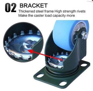 YTOP Direkt verkauf 1,5 Zoll 2 Zoll Babybett Gewindes tiel Stahl Pu Rollen Räder mit Bremse - Product Image 4