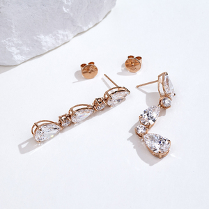 เครื่องประดับเมสซี่ MSE-930 ต่างหูเพชรทองคำขาว 18K สำหรับผู้หญิง - Product Image 2