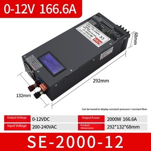 Alimentation électrique à découpage haute puissance avec affichage numérique de tension/courant constant 2000W, sortie DC0-12/36/60/150/220V - Product Image 2