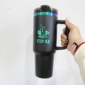 แก้วน้ำแบบพกพาเคลือบสีรุ้งขนาด 40 ออนซ์ พร้อมเคลือบผิวแบบโฮโลแกรม สำหรับสลักเลเซอร์ตามสั่ง - Product Image 2