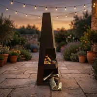 Brasero personnalisé en acier corten de style rouillé pour l'extérieur et le jardin Anneau de feu à bois Foyer