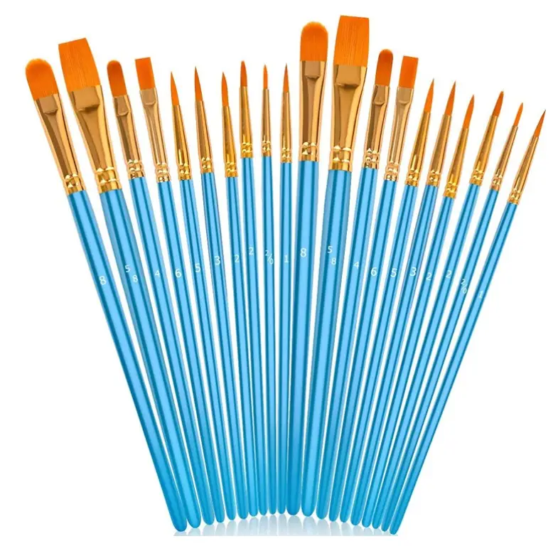 Sanat boya fırçası seti 20 farklı boyutları boya fırçaları akrilik suluboya yağı guaj boya için mükemmel hediye sanatçılar