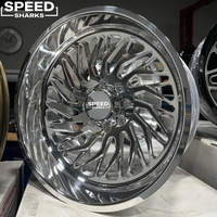 22x14 24x12 28x14 6x5.5 6x139.7 Velg 28 Inci 6 Lubang Model Deep Dish untuk Chevy Silverado 1500 Velg Kustom Off Road 4x4 Monoblock