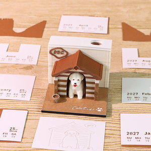 Bloc-notes 3D en forme <span class=keywords><strong>de</strong></span> chiot mignon, notes adhésives créatives en forme d'animal, sculpture en papier, décoration <span class=keywords><strong>de</strong></span> bureau, cadeau pour les amoureux des animaux - Product Image 3