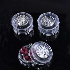 Boîte à chapelet miniature en plastique Santiago 1,8x3,6cm avec pièce métallique, emballage cadeau, boîte à bijoux, ensemble cadeau de tourisme culturel - Product Image 4