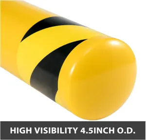 Barrier Barrier Safety Bollard 36-4.5 Safety Barrier Bollard 4-1/2" OD 36" Height Yellow Powder Coat Pipe Steel Safety Barrier