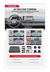 Cámara Panorámica 3D 360° Wemaer, Sistema de Monitoreo Envolvente 2D/3D con Vista de Pájaro AHD 1080P, Sistema de Cámara para Auto 360° con CAN-BUS/Decodificador Integrado - Product Image 4