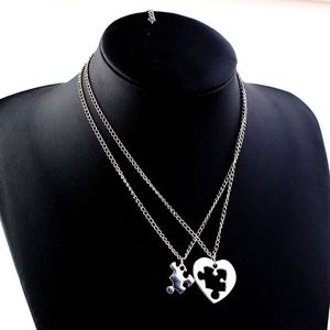 Amant Jumelé Couple En Acier Inoxydable Pendentifs <span class=keywords><strong>Collier</strong></span> Coeur Puzzle Colliers pour Amant Femme Homme Amis Famille <span class=keywords><strong>Collier</strong></span> <span class=keywords><strong>Collier</strong></span> - Product Image 4