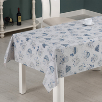 Nappe de table rectangulaire RNPT, imprimé floral bleu soyeux et lisse, motif tropical, résistante à l'huile, pour terrasse