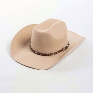 Mexican Sombrero Adult Men Women Cowboy Hat Wide Brim Western Style 100% Wool Felt White Cowboy Hats - Product Image 2