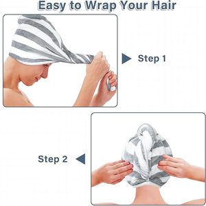 Envoltura de secador de gofres grande personalizada para mujer Toalla de pelo de microfibra superabsorbente de Spa Salon Woven Technics Función de secado rápido - Product Image 5