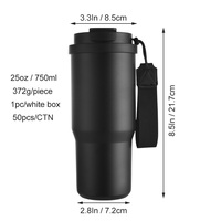 Gobelet isotherme à double paroi anti-fuite de 750 ml (25 oz) en acier inoxydable, bouteille d'eau, cadeaux promotionnels pour entreprises