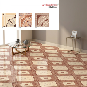 Carrelages de sol émaillés en céramique de surface rustique rectifiée brillante de conception imprimée ordinaire 16x16 12x12 30x30 40x40 300x300 400x400 - Product Image 5
