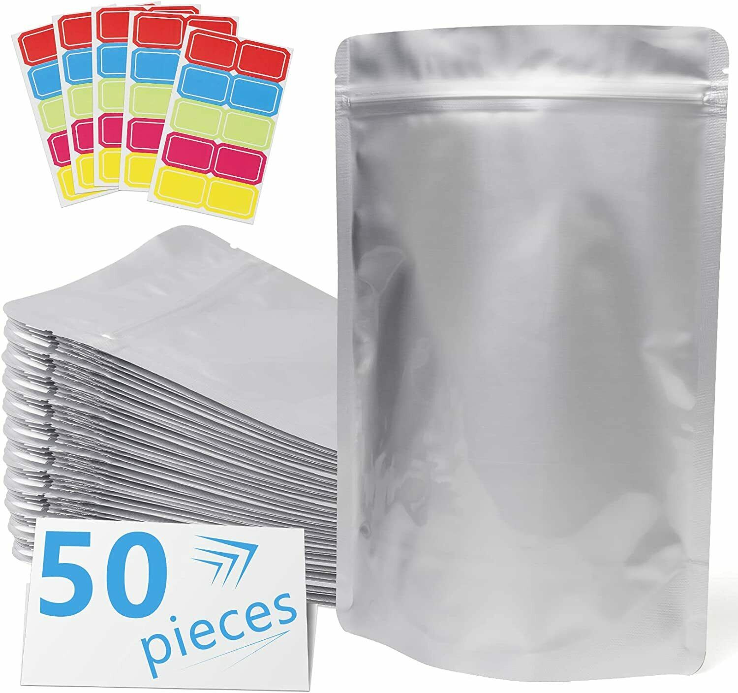 Stand-Up Resealable Heat Seal Bags Frosted Silver Foil Sealed Bags