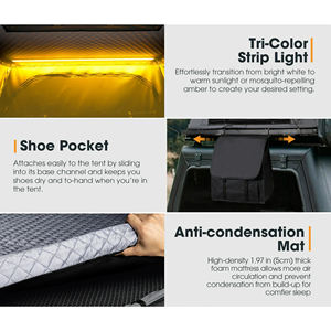 Tente de toit rigide en aluminium pour voiture autonome, pare-soleil pliable pour <span class=keywords><strong>camping</strong></span> en extérieur, tente de toit pour voiture, tente de glamping - Product Image 4