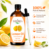 Huile Essentielle de Citron 100% Pure et Naturelle, Parfum Frais de Fleurs, Huile d'Aromathérapie Éclaircissante pour Visage, Corps, Peau, Diffuseur et Maison
