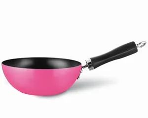 Chinesisches Küchen geschirr Mini Wok Antihaft Kohlenstoffs tahl 20 Cm Wok Pfanne mit Bakelit Griff