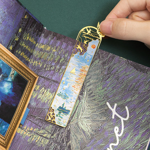 Serie <span class=keywords><strong>di</strong></span> <span class=keywords><strong>tesori</strong></span> d'arte pittura a olio in metallo segnalibro creativo scheletro manuale pendente libro <span class=keywords><strong>di</strong></span> lettura Clip - Product Image 4