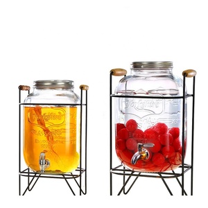 Công suất lớn 4L 5L 8L Mason Jar Dispenser Glass đồ uống container với thép không gỉ Spigot cho các bên sự kiện - Product Image 5