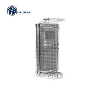 ที่ใส่ของแบบพับได้กรง Q235เหล็กรถเข็นขนาดกลางขนาด500x800พับได้ปลอดภัยขนาด720กก. - Product Image 4