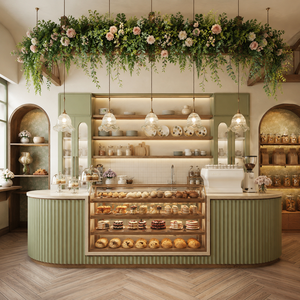 Comptoir de présentation de boulangerie sur mesure, mobilier moderne pour boulangerie, fournisseur d'ameublement commercial pour boulangerie - Product Image 1
