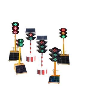 Feu de signalisation routière portable sans fil, mobile, transportable, télécommandé, à LED, 200 mm, alimenté par énergie solaire, pour travaux routiers - Product Image 2