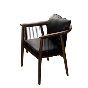 Modern Chinese Style Walnut Wood <b>Armchair</b> With Wabi Sabi Design For Living Room Chair - Product Image 5