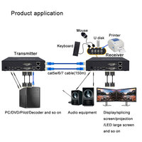 Extension de câble KVM DVI 2 canaux 4K sur Cat5e/6/7 492ft avec USB2.0 Audio RS232